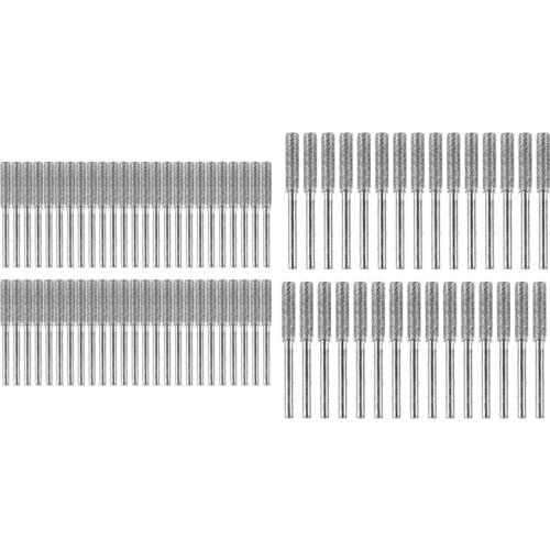 80 Pieces Chainsaw Sharpener Stone Burr Grinding Stone File, Polishing Grinding Tool Grinding Bits, 5/32 Inch/ 4 mm