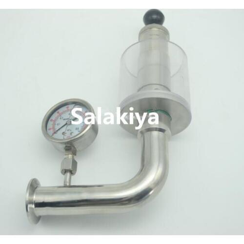 1.5"(38mm) OD50.5 Tri-Clamp Safety Automatic Exhaust Valve/Air Release Valve 0.2-2.2 Bar For Beer Fermentation Tank, SS 304
