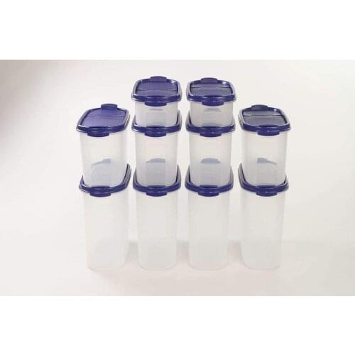 Tupperware Oval Series Dry Food Storage Container 1,7L(4)+ 1,1L(4)+ 500ml(2) Blue Modular