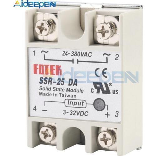 Solid State Relay Module SSR-25DA 25A 3-32V DC to 24-380V AC SSR 25DA Solid State Power Supply Relay Board