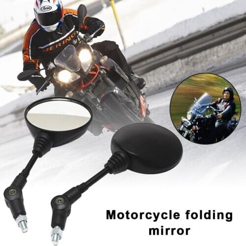 1Pair Universal Folding Motorcycle Side Rearview Mirror Bicycle Rear View Mirror Bike Cycling Clear Rearview Mirrors