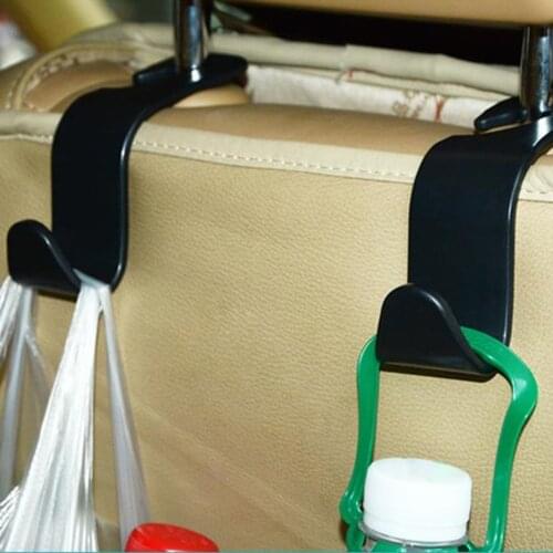 14cm Universal Car Headrest Back Seat Hook 4pcs Seat Hanger Vehicle Organizer Holder for Handbags Purses Coats and Grocery Bag