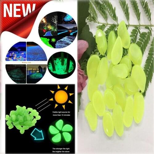10pcs Glow In The Dark Garden Pebbles Glow Stones Rocks For Walkways Garden Path Patio Lawn Garden Decor Luminous Stones #50g