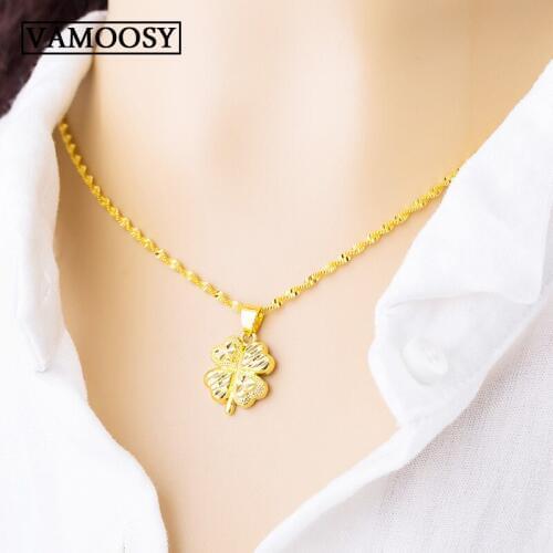 100% 24K River Gold Necklace Pendant Female Without Chain Necklace Pendant Necklace Crystal Rose Necklace Chocker Neck for Women