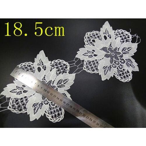 18.5cm milk fibre big flower embroidery lace trim,XY-171026A