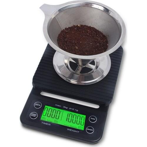 3kg 0.1g Coffee Scale Timer Digital Kitchen Weight Scale Electronic Coffee Scale with Timer Household Scale
