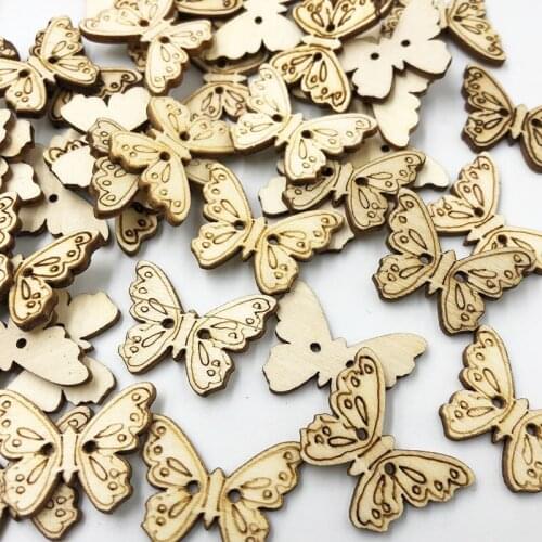 50pcs Butterfly Wood Buttons Sewing Craft Mix Lots Wholesales WB788