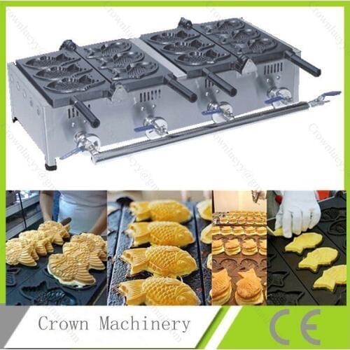 6 pcs fish waffle maker machine;fish cake oven; gas fish grill