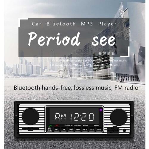 Car Radio 1 DIN Stereo FM Bluetooth-compatible MP3 Audio Player Cellphone Handfree Digital USB/SD With In Dash Aux Input