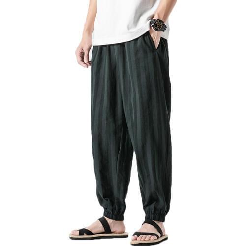 Men Cotton Linen Harem Pants Mens Jogger Pants Men Thin Wide Leg Pants Male Casual Summer Track Pants Trousers M-5XL