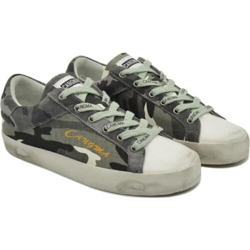 CANGMA Luxury Brand Original Casual Shoes Platform Sneakers Women Camouflage Flats Canvas Vulcanized Shoes Female Sneaker