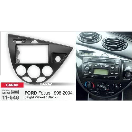CARAV 11-546 Top Quality Radio Fascia for FORD Focus 1998-2004 (Right Wheel / Black) Stereo Fascia Dash CD Trim Installation Kit