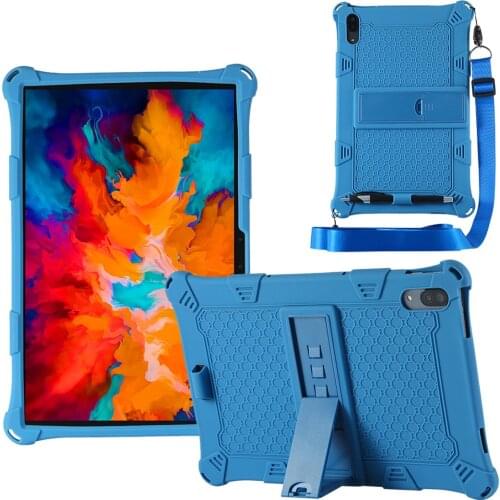 Case For Lenovo Tab P11 Pro 11.5 J706F tablet Soft Silicone Adjustable Stand Cover with Shoulder Strap Protective Cover+Film+Pen