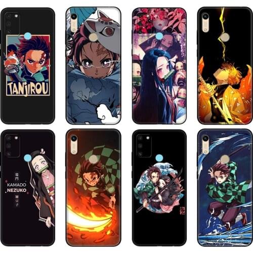 Black tpu Case For Huawei Honor 8a Prime 8s Prime 9 Lite honor 9A 9C 9X Premium 9x Pro 9S Anime Demon Slayer Kimetsu no Yaiba