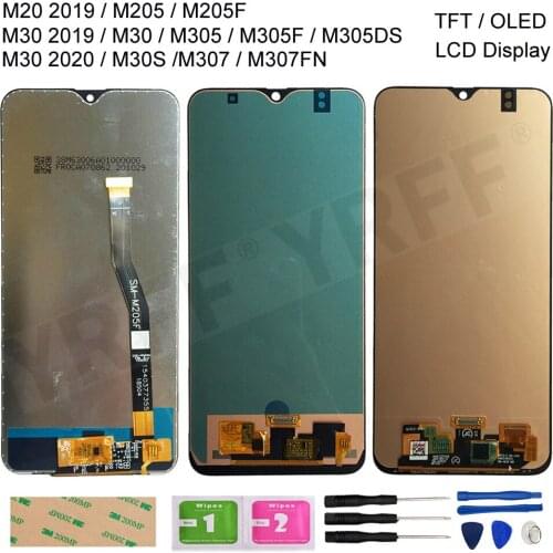 For Samsung Galaxy M20 M30 2019 M205F M305 LCD For Samsung Galaxy M30 2020 M30S M307 M305F LCD Display Touch Screen Digitizer