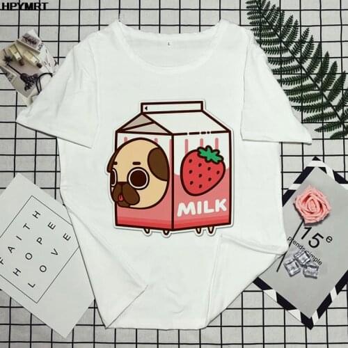Women Cute Strawberry milk Print Short Sleeve Summer Fashion Lady Clothes Tshirt Female Tee Top Ladies Harajuku Graphics T-shirt