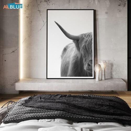 Highland Cow Nordic Posters and Prints Animals Wall Art Canvas Painting Wall Pictures For Living Room Home Decor
