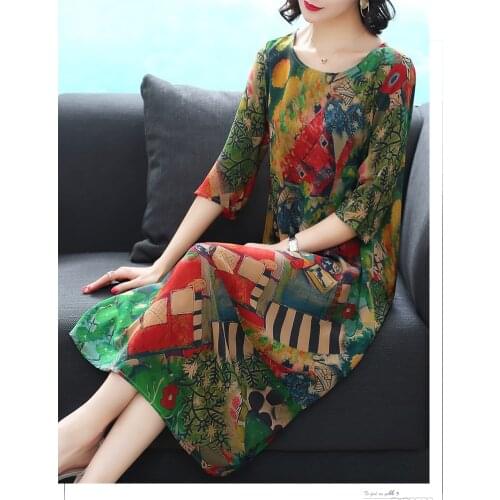 IQKXAJO Summer Silk Dresses