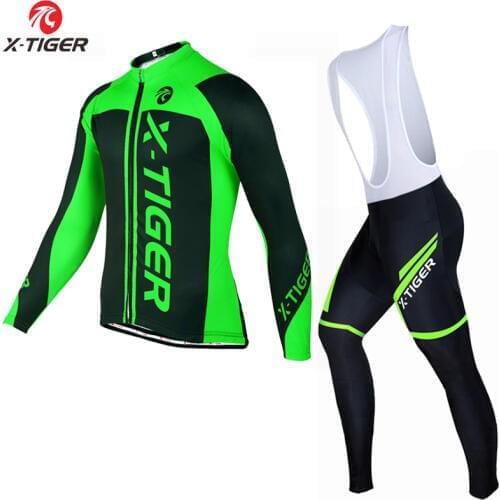 X-Tiger Pro Cycling Jersey Set Long Sleeve Mountain Bike Clothes Wear Maillot Ropa Ciclismo Racing Bicycle Cycling Clothing