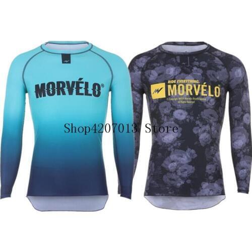 Morvelo Cycling Base Layers Long Sleeves Compression Bicycle Running Bodybuilding Bike Clothes Jersey Sports Underwear Clothing