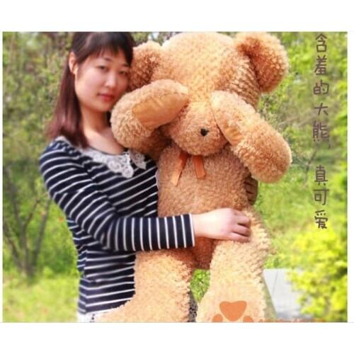 Stuffed animal lovely Shy bear plush toy 80 cm light brown bear doll 31 inch toy s4666