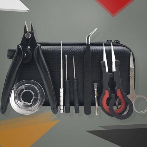 9Pcs Tool Kit High Hardness Simple Operation Metal High Toughness Ceramic Tweezers Atomizer Winding Rod Tool Kit for Industry