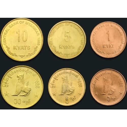 Myanmar Set 3 New Genuine Original Coins 100% Real Collect Issuing Coins Unc Aisa