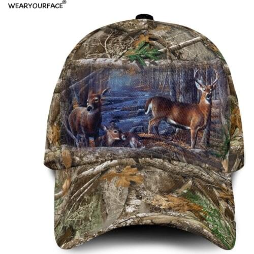 Deer Hunter Wildlife 3D All Over Printed Snapback Hat Men Women Adult Hip Hop Headwear Outdoor Sun Visor Baseball Cap