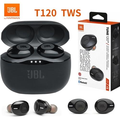 Original JBL T120TWS True Wireless Bluetooth Earphones TUNE 120 TWS Stereo Earbuds Bass Sound Headphones Headset with Mic