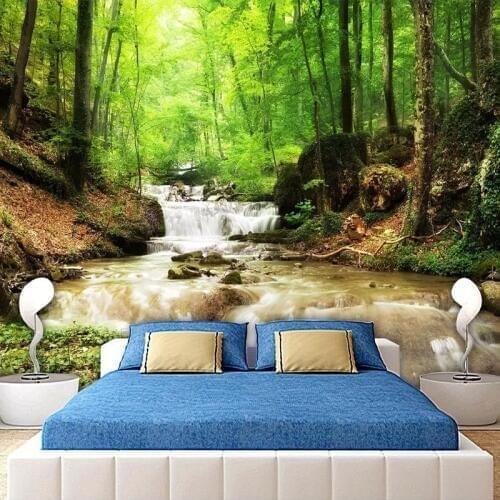 Custom Photo Wallpaper HD Waterfall Water Landscape Mural Living Room TV Sofa Bedroom Home Decor Wall Cloth Papel De Parede 3D