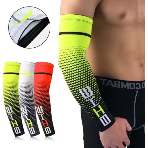 1PC Unisex Cooling Arm Sleeves Outdoor Sports Arm Compression Breathable Sleeve Cycling Running UV Sun Protection