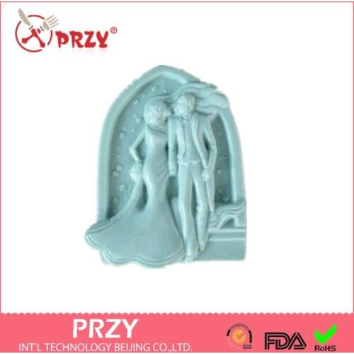 Valentines Day DIY The bride and groom modelling silicon soap mold wedding decoration mold Handmade soap mold