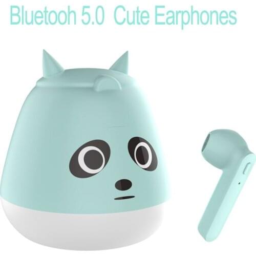 Cute Panda TWS Earbuds Fone Bluetooth Kawaii Wireless Stereo Earphone Gaming Headset Sport Auriculares De Ouvido Sem Fio Pro PS4