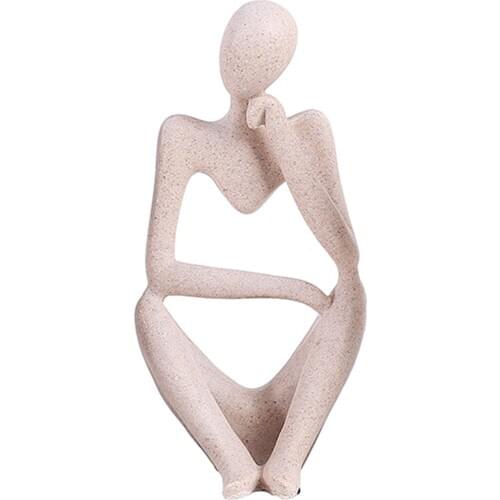 Statue Art Statues Sandstone Abstract Figures Thinker Character Figurine Personality Office Home Household Man Handmade Crafts