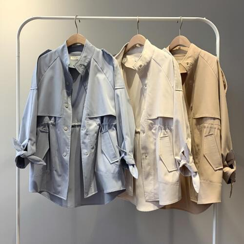 2019 Spring Autumn New Women Trench Coat Single Breasted Loose Elastic Waist Korean Casual Harajuku Long Coat Female Tops M65