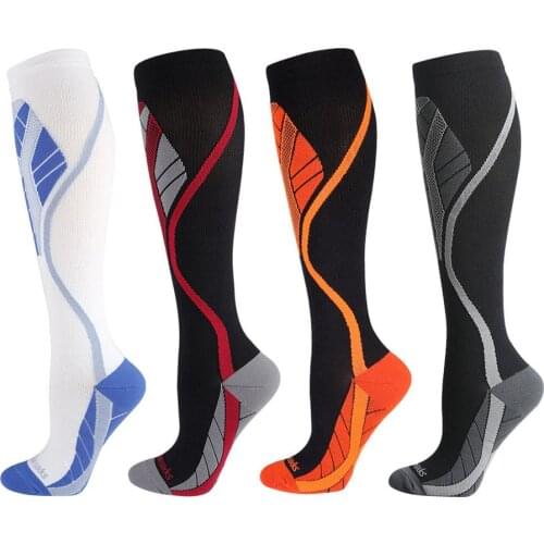 2 Pairs Compression Socks Running Breathable Stockings Calf Protection Sweat-absorbent Sports Support Knee High Stockings