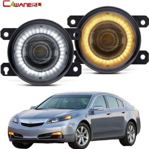 2 Pieces Car Right + Left Fog Light Assembly LED Angel Eye Daytime Running Light DRL 30W H11 12V For Acura TL 2012 2013 2014