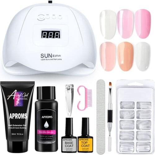 30ML Poly Nail Gel UV Nail Gel Builder Kit Poly Nail Gel Set LED UV Gel Nail Polish Kit Quick Building Hard Poly Nail Gel Kit