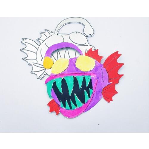 6.6*6.3cm Lantern fish paper die Cutting dies metal crafts paper die-cutting /DIY embossing Easter Halloween Scrapbooking