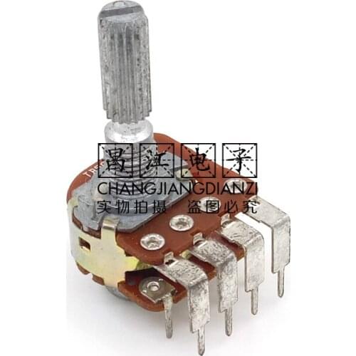 1 Piece B50K Stereo Channel TB503X2 Fever Audio Speaker Amplifier Volume Potentiometer 25MM Flower Shaft 8 Bend Foot