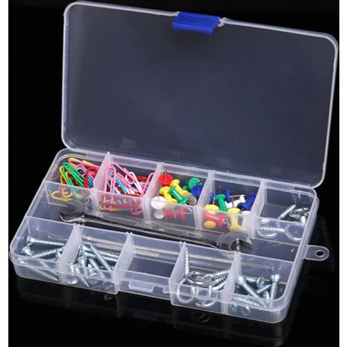 15 Movable Grid 17cm Clear Jewelry Storage Case Beads Earrings Container Necklace Bracelet Package Women Jewelry Organize Box