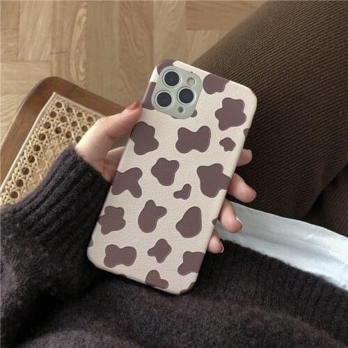 Retro chocolate milk cow print art japanese Phone Case For iPhone 12 11 Pro Max Xr Xs Max 7 8 Plus x 7Plus case Cute Soft Cover