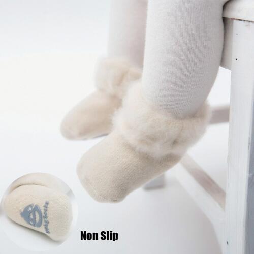 Baby Non Slip Socks For Newborns Warm Thick Terry Cotton Toddlers Sock Velvet Winter Sock For Baby Girl Cute Protector Accerrory