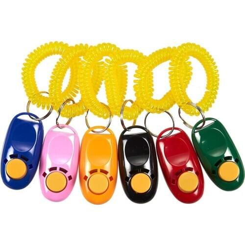 Effective Portable Dog Clicker With Elastic Wrist Band Comfortable Big Button Loud Sound Pet Training Dog Clicker