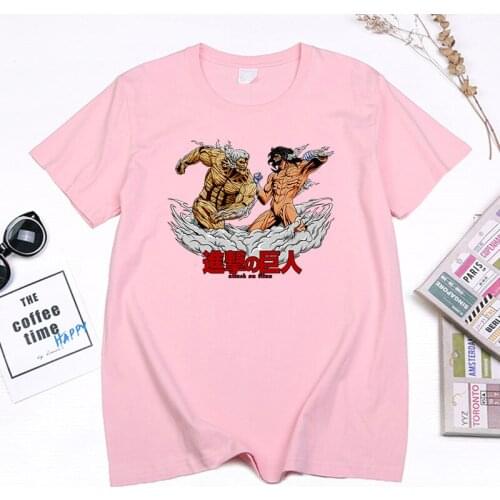 Japanese Anime Attack on Titan Giant Printed T Shirt Newest Fashion Manga Camisetas Womens Short-sleev Harajuku Streetwear