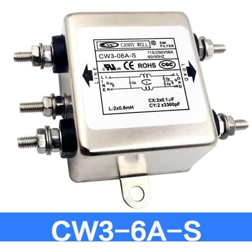 GZLOZONE CANNYWEL CW3 Anti-interference EMI Power Filter Power Purifier 6A/10A/20A L11-3