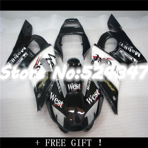Injection WEST fairing kit for YZF-R6 98-02 YZF R61998-2002 YZF 600 R6 100%NEW Black white motorcycle fairing kits