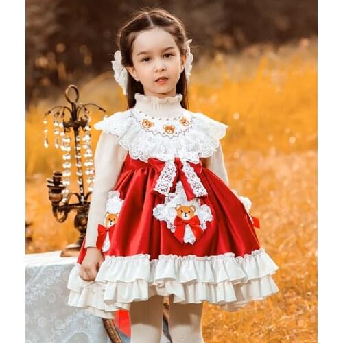 Spanish Girls Boutique Dress for Children Girls Baby Autumn Long Sleeve Kids Vestidos Dress Girl Christmas Birthday Clothing