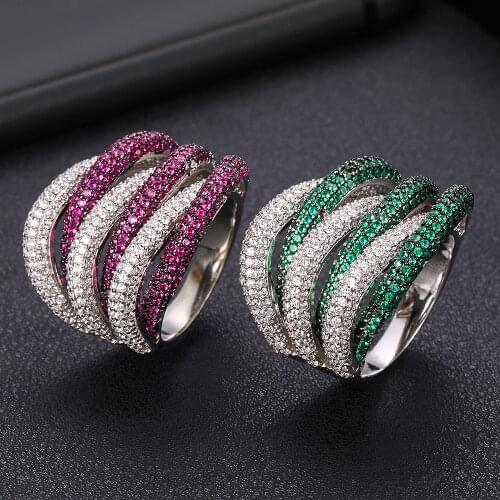 Jankelly Famous Brand Luxury Cross Geometry Cubic Zironium Engagement Dubai Unisex Rings Bridal Finger Ring Jewelry