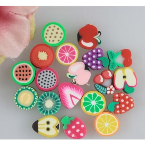 Wholesale Polymer Clay Craft Silk Fruit Slices Flat Back Resin Food Cabochons For DIY Phone Craft